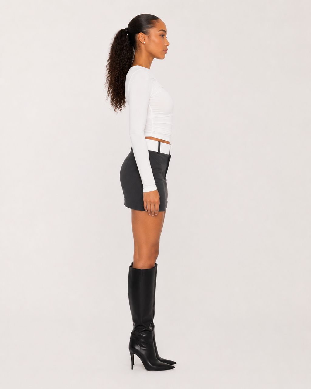 Jadira - Dames Top Met Asymmetrische Halslijn En Lange Mouwen