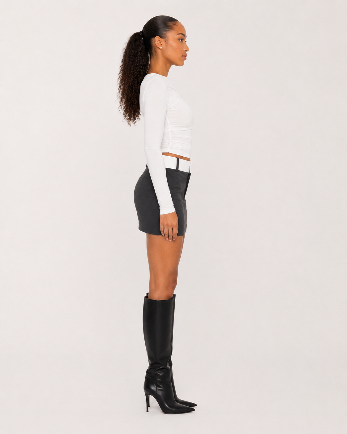 Jadira - Dames Top Met Asymmetrische Halslijn En Lange Mouwen