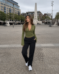 Jorinde - Longsleeve T-Shirt Met V-Hals En Kantafwerking