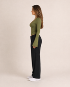 Jorinde - Longsleeve T-Shirt Met V-Hals En Kantafwerking