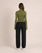 Jorinde - Longsleeve T-Shirt Met V-Hals En Kantafwerking