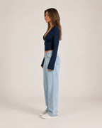 Jorinde - Longsleeve T-Shirt Met V-Hals En Kantafwerking