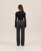 Jorinde - Longsleeve T-Shirt Met V-Hals En Kantafwerking