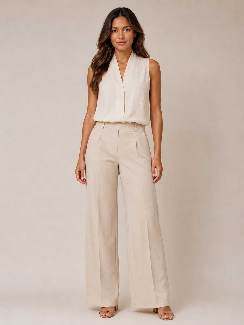 Sérélyne - Dames Mouwloze Blouse Met Opstaande Kraag