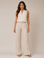 Sérélyne - Dames Mouwloze Blouse Met Opstaande Kraag