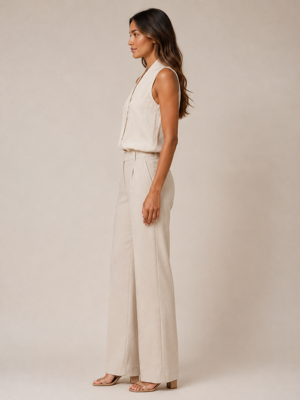 Sérélyne - Dames Mouwloze Blouse Met Opstaande Kraag