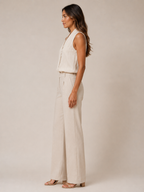 Sérélyne - Dames Mouwloze Blouse Met Opstaande Kraag