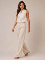 Sérélyne - Dames Mouwloze Blouse Met Opstaande Kraag