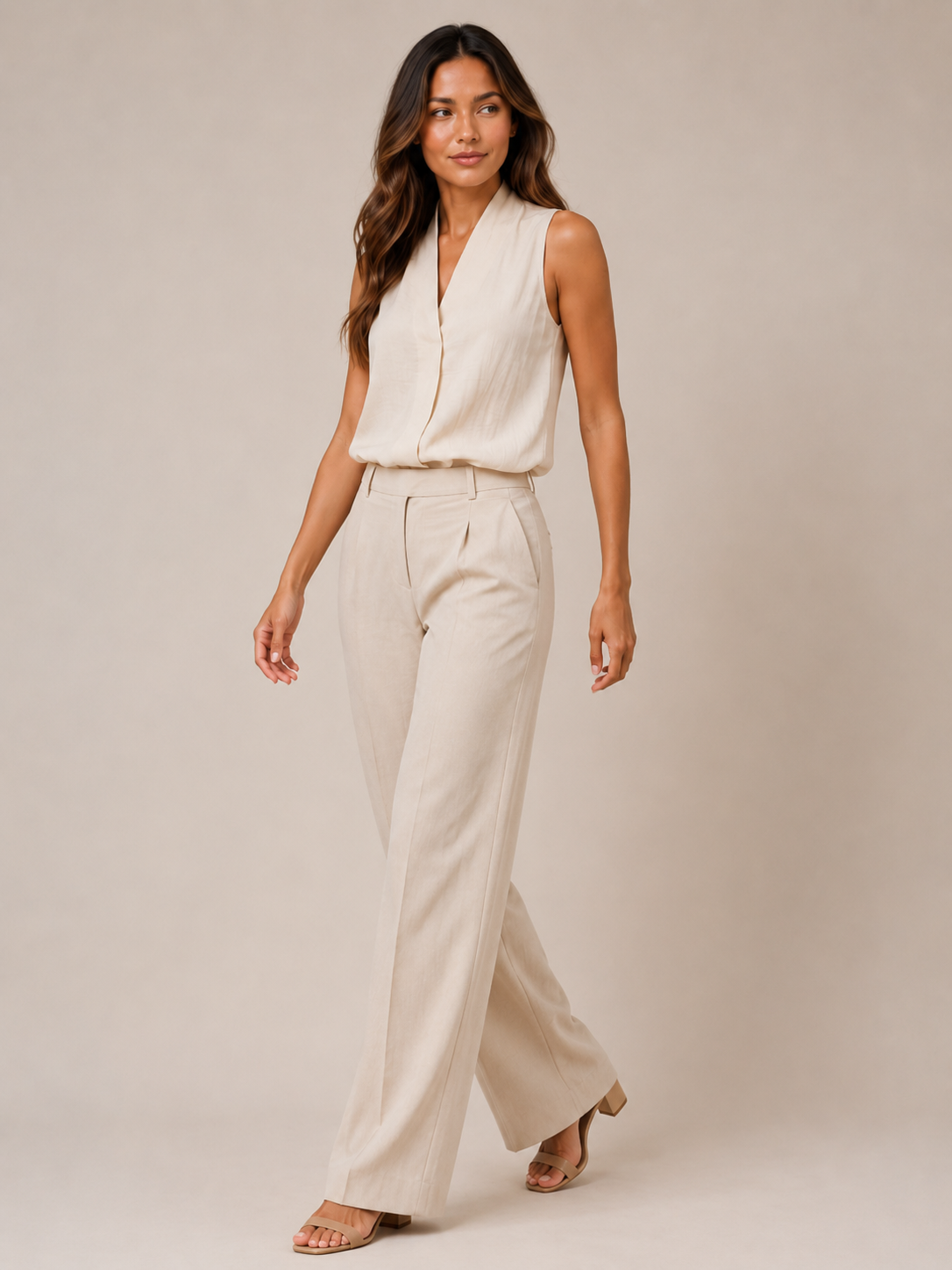 Sérélyne - Dames Mouwloze Blouse Met Opstaande Kraag