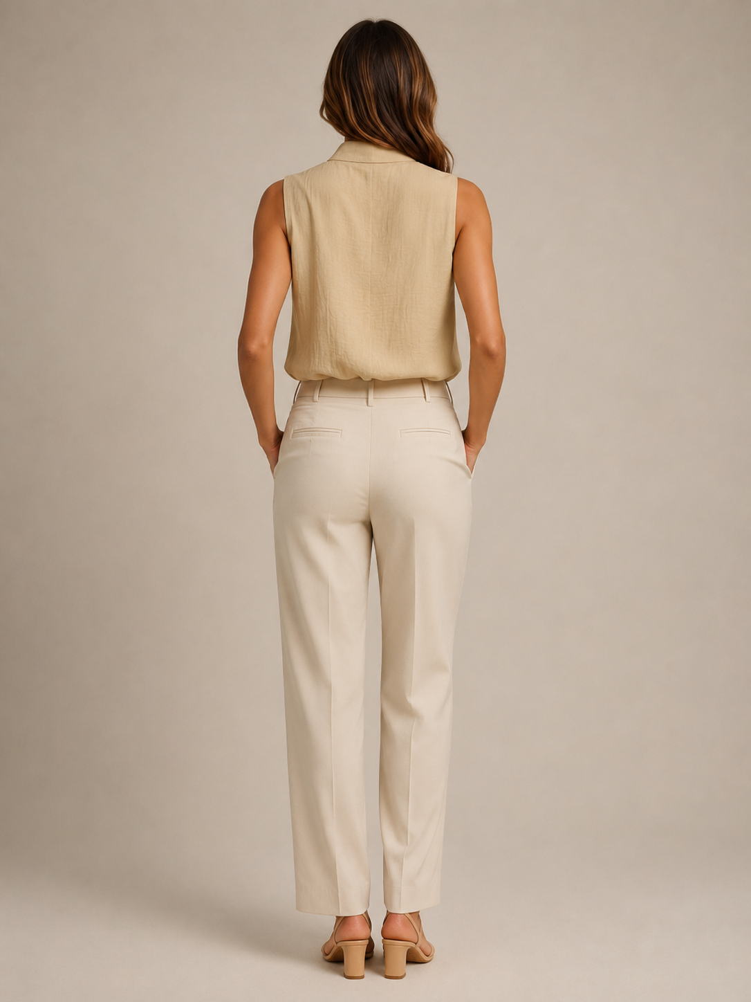 Sérélyne - Dames Mouwloze Blouse Met Opstaande Kraag