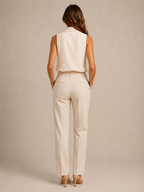 Sérélyne - Dames Mouwloze Blouse Met Opstaande Kraag