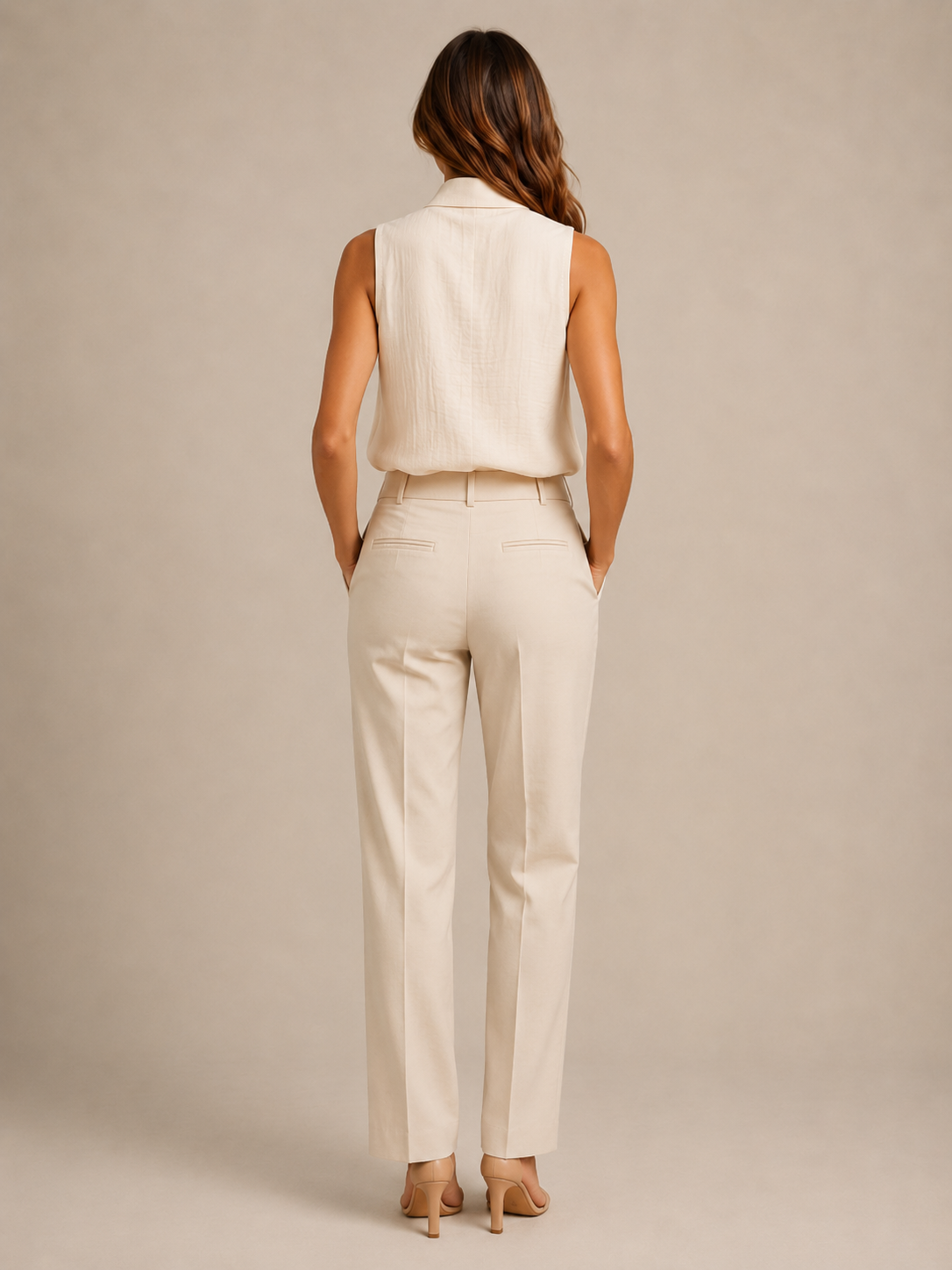 Sérélyne - Dames Mouwloze Blouse Met Opstaande Kraag