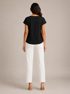 Sorevienne - Dames Top Met V-hals En Twistdetail