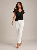 Sorevienne - Dames Top Met V-hals En Twistdetail