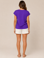 Sorevienne - Dames Top Met V-hals En Twistdetail