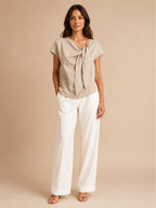 Sorelline - Dames Blouse Met Strikkraag En Losse Pasvorm