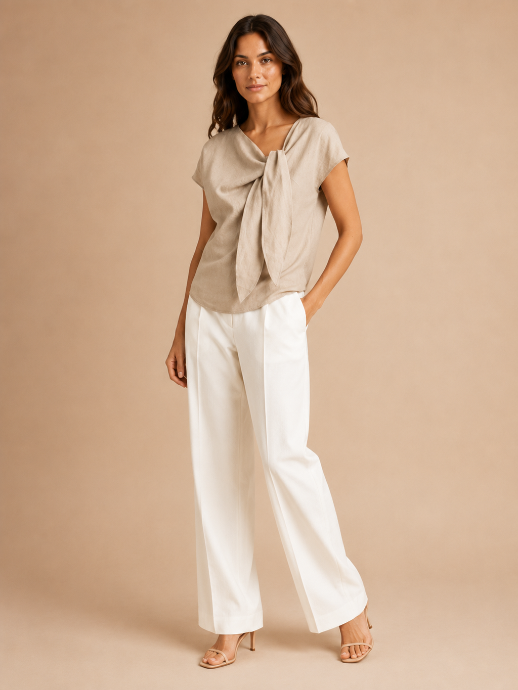 Sorelline - Dames Blouse Met Strikkraag En Losse Pasvorm
