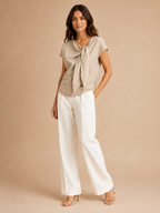 Sorelline - Dames Blouse Met Strikkraag En Losse Pasvorm