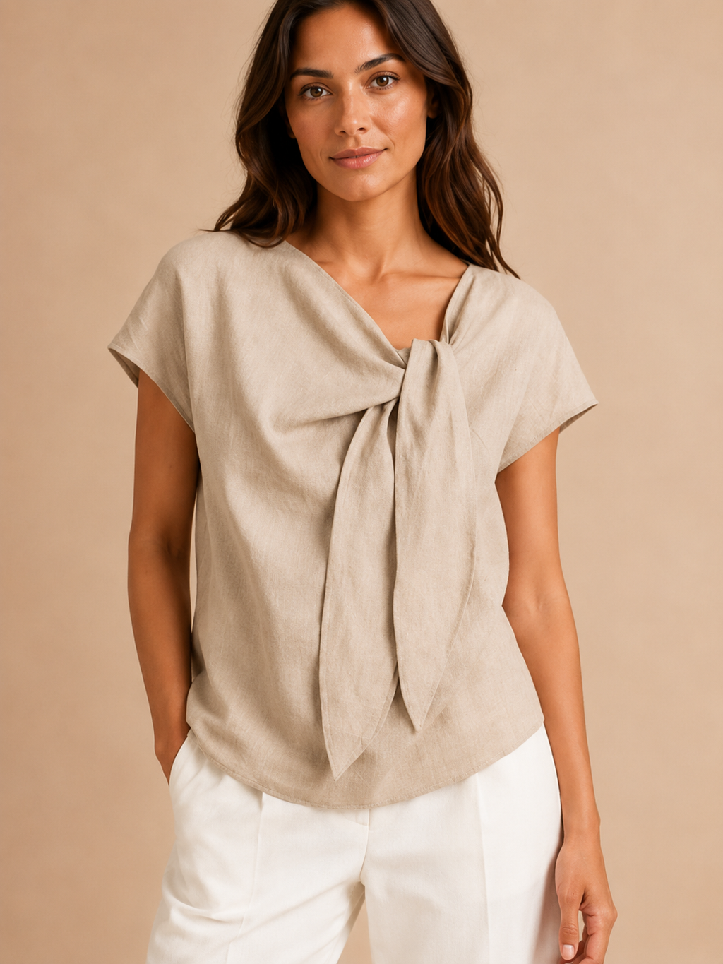 Sorelline - Dames Blouse Met Strikkraag En Losse Pasvorm