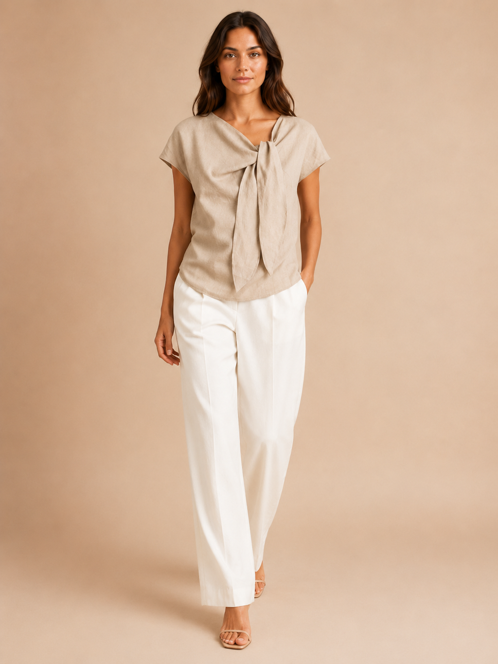 Sorelline - Dames Blouse Met Strikkraag En Losse Pasvorm