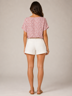 Sorellise - Dames Blouse Met Bloemenprint En Knoopdetail