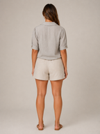 Soreva - Dames Blouse Met Open Kraag En Knoopsluiting