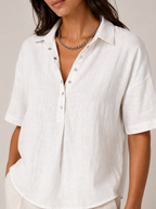 Sérane - Dames Blouse Met Kraag En Knoopsluiting