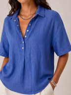 Sérane - Dames Blouse Met Kraag En Knoopsluiting
