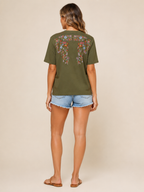 Savelisse - Dames Blouse Met Geborduurde Bloemen En V-hals