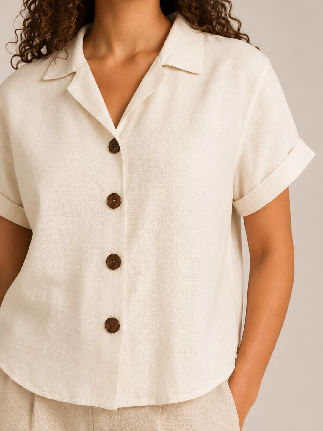 Saphéline - Dames Blouse Met Kraag En Knoopsluiting