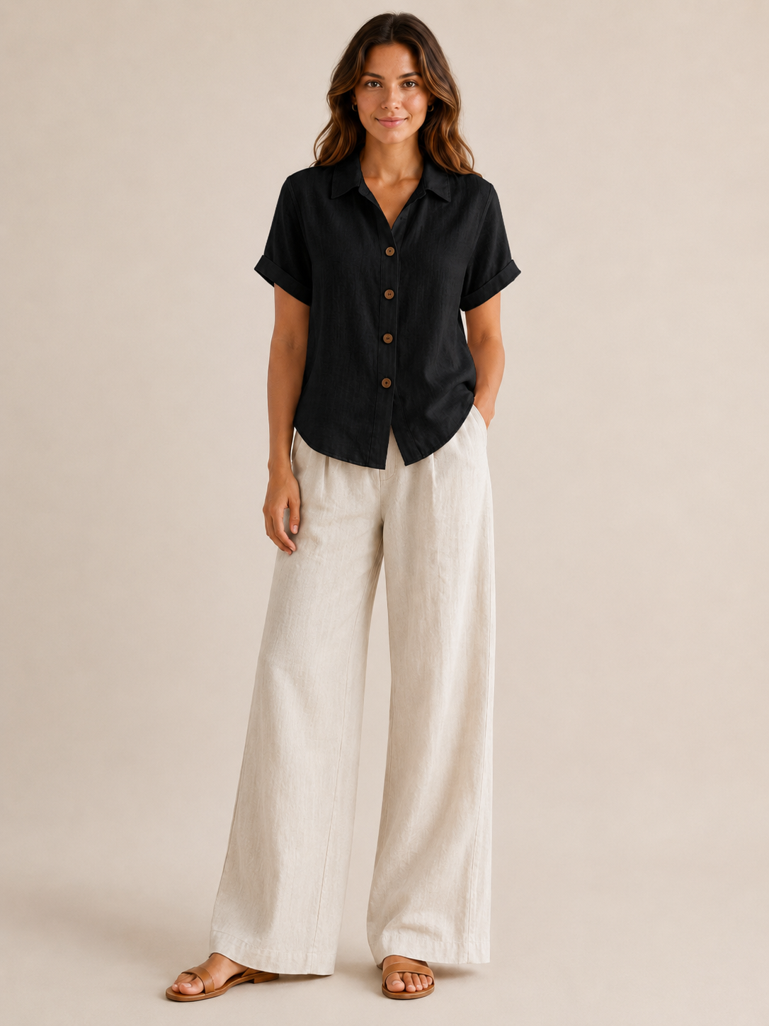 Saphéline - Dames Blouse Met Kraag En Knoopsluiting