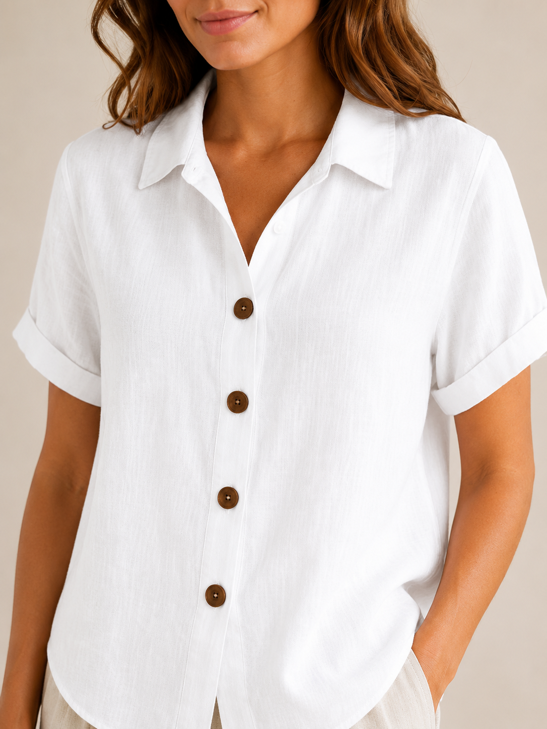 Saphéline - Dames Blouse Met Kraag En Knoopsluiting