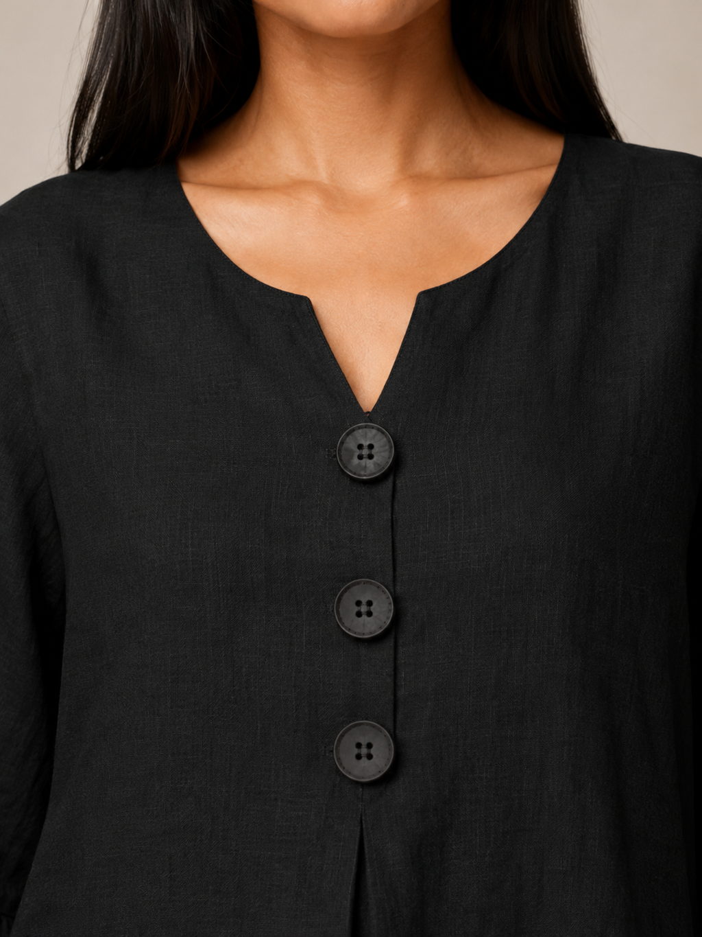 Séliane - Dames Blouse Met Split-hals En Korte Mouwen Met Ruches