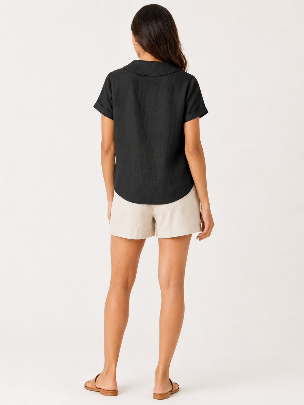 Sélestine - Dames Blouse Met Ronde Kraag En Parelknopen