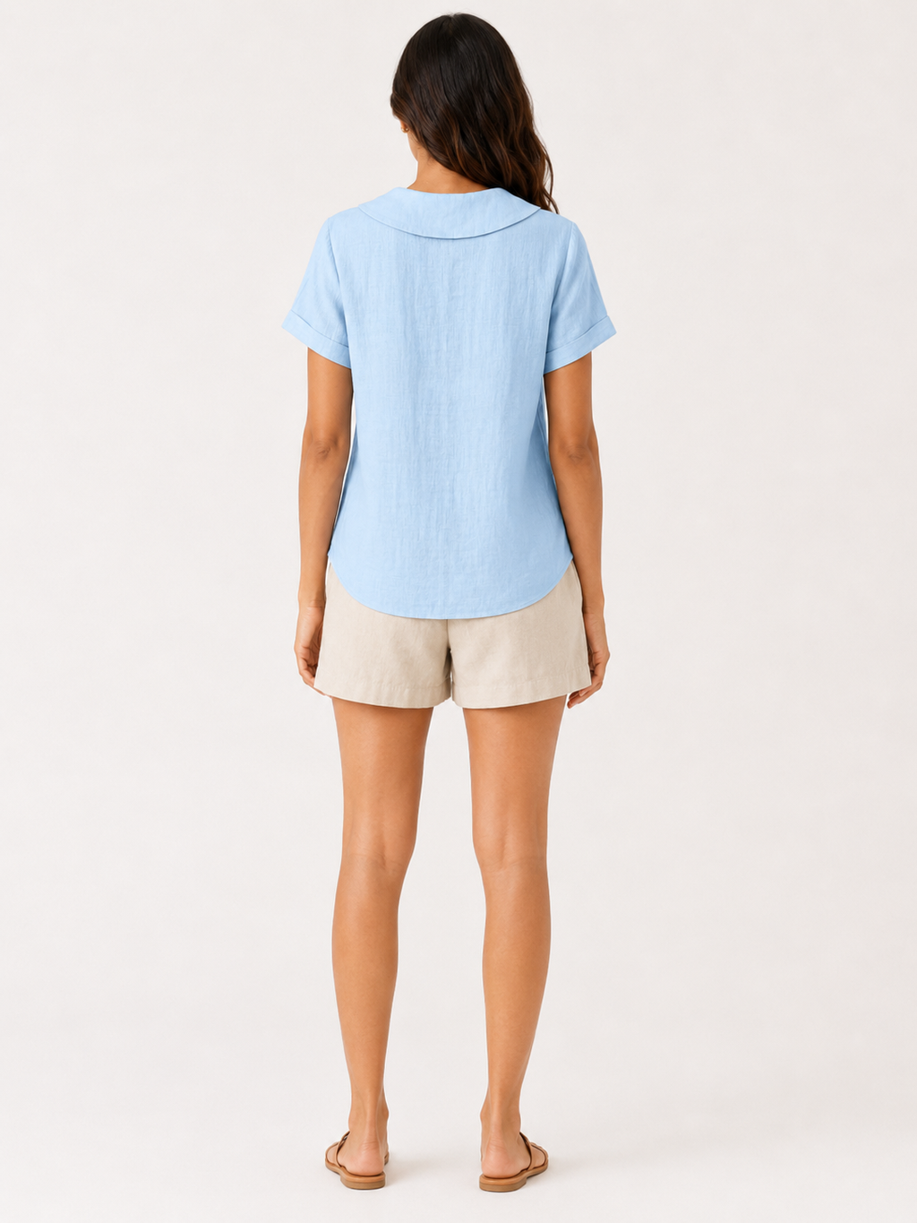 Sélestine - Dames Blouse Met Ronde Kraag En Parelknopen
