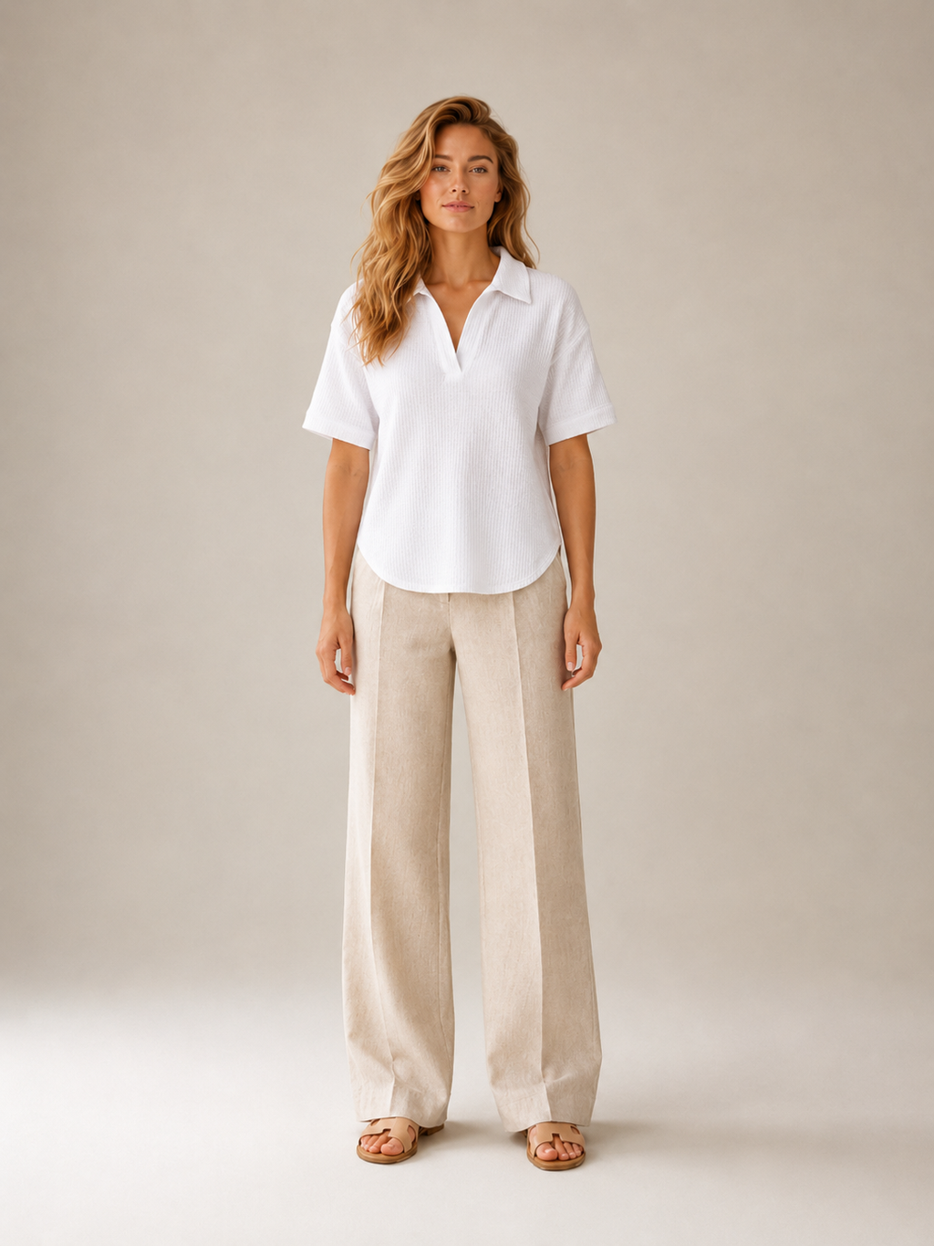 Saphéora - Dames Blouse Met Polokraag En Wafelstructuur