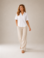 Saphéora - Dames Blouse Met Polokraag En Wafelstructuur