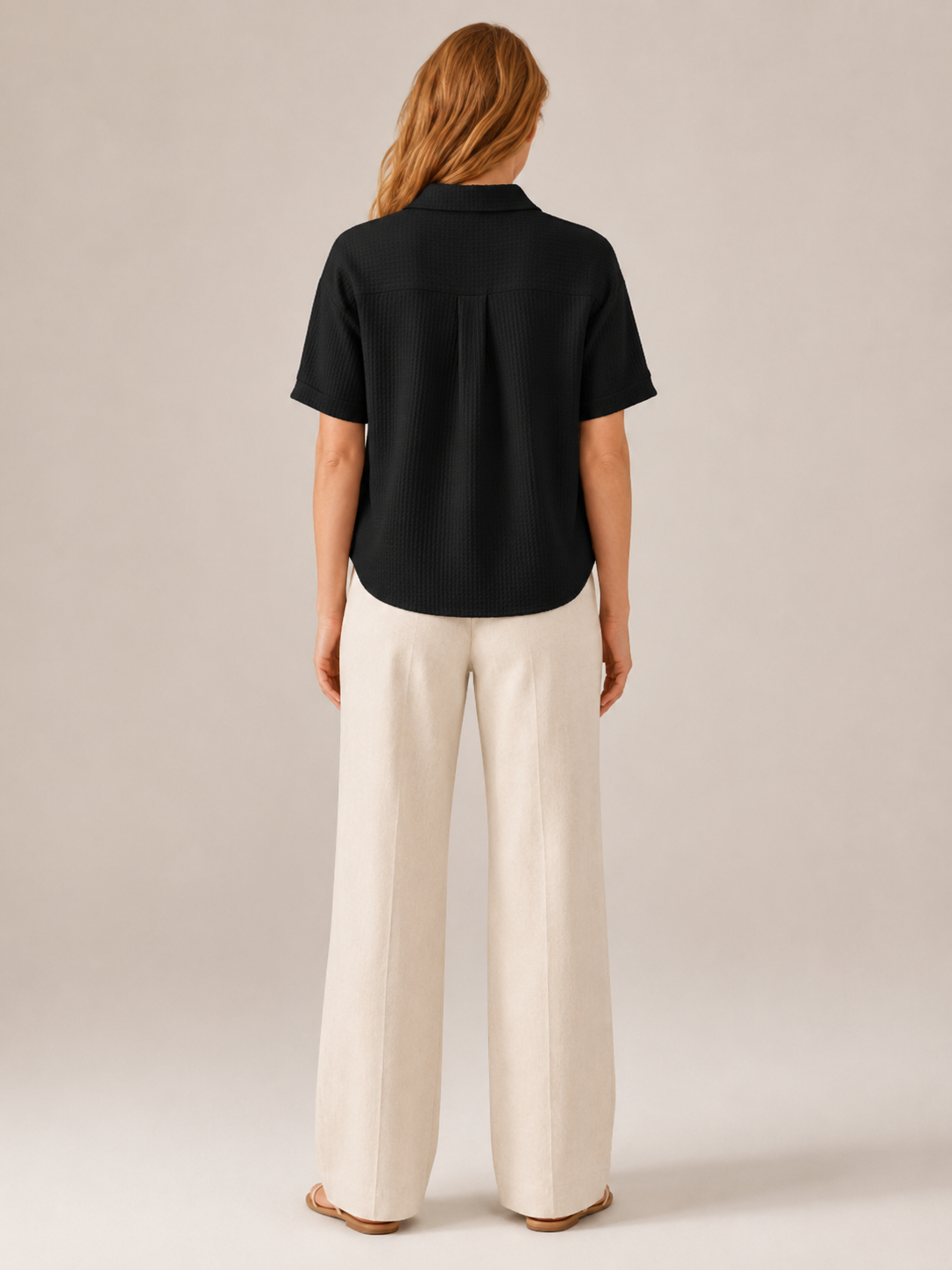 Saphéora - Dames Blouse Met Polokraag En Wafelstructuur