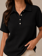 Siréline - Dames Poloshirt Met Knoopsluiting En Fijne Structuur