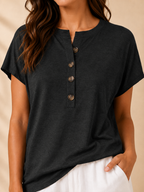 Solmira - Dames Top Met Split-hals En Knoopdetail