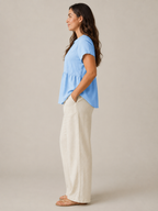 Silvéria - Linnenmix Blouse Met V-hals En Uitlopende Pasvorm