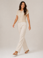 Sorelyne - Dames Top Met Gehaakte Look En Opengewerkte Halslijn