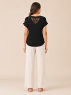 Sorelyne - Dames Top Met Gehaakte Look En Opengewerkte Halslijn