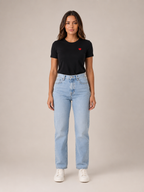 Julina - T-Shirt Met Hartdetail En Ronde Hals