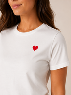 Julina - T-Shirt Met Hartdetail En Ronde Hals