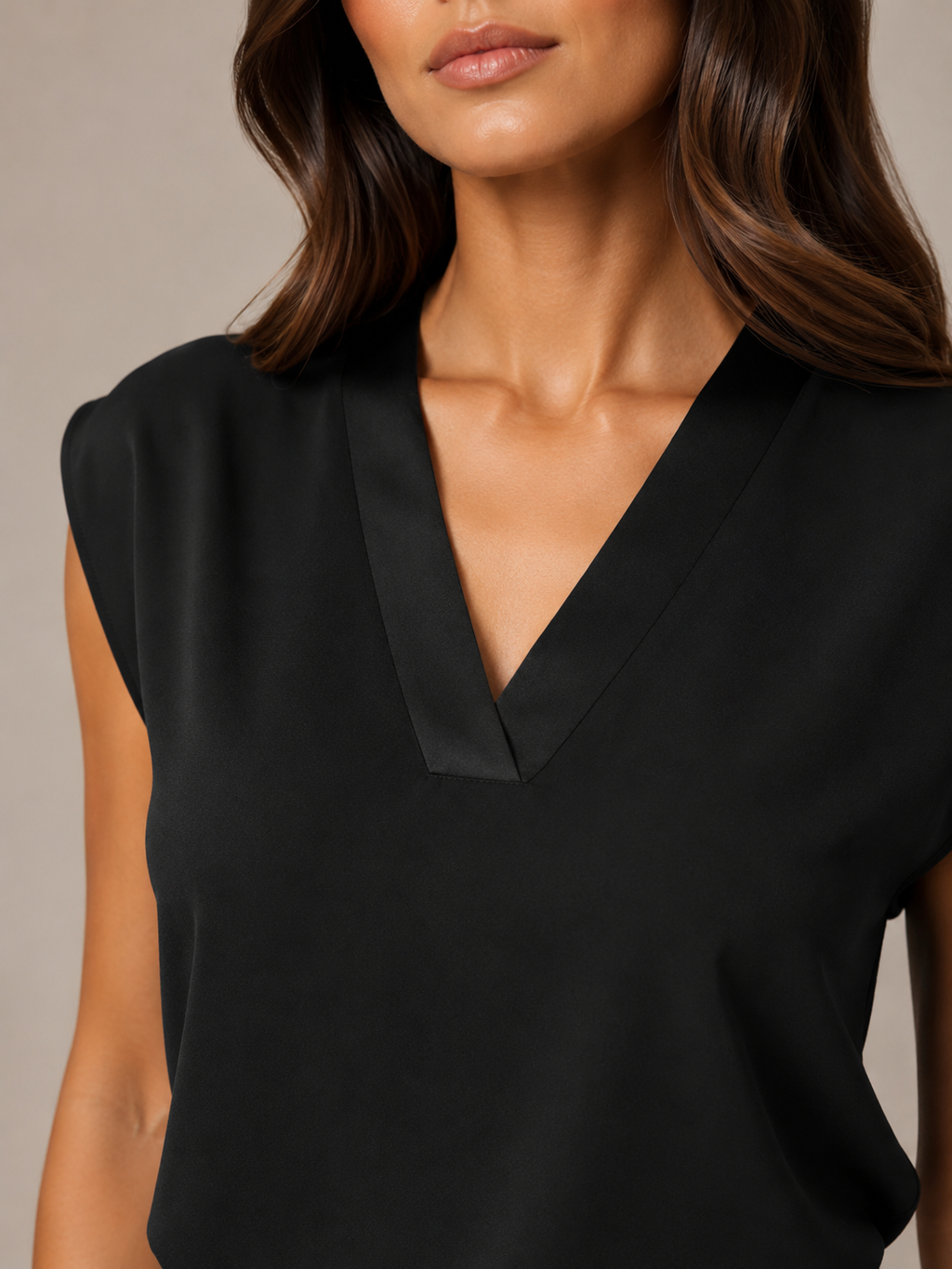 Sélisande - Dames Blouse Met V-hals En Korte Mouwen