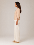 Sorevella - Dames Blouse Met Borduurdetails En Knoopsluiting