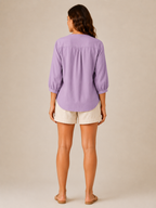 Sorevella - Dames Blouse Met Borduurdetails En Knoopsluiting