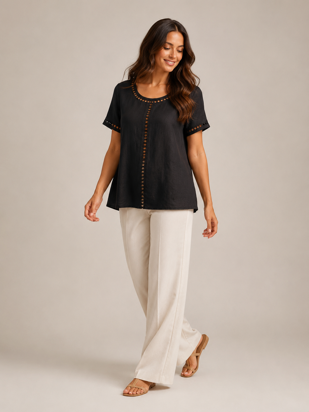 Saphélina - Dames Blouse Met Opengewerkte Details