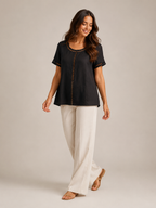 Saphélina - Dames Blouse Met Opengewerkte Details